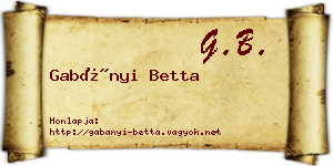 Gabányi Betta névjegykártya